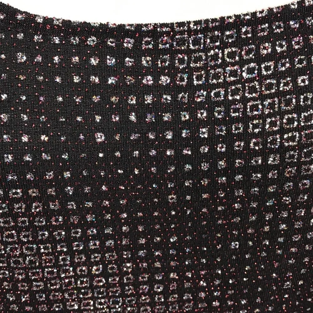 Black with Red Glitter Twinset Black Satin Shawl Tuxedo Lapel